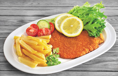 Vegetarian chicken schnitzel