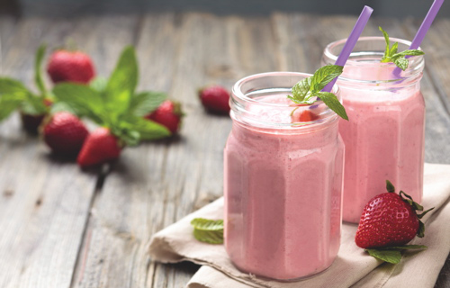 Protein rich strawberry shake