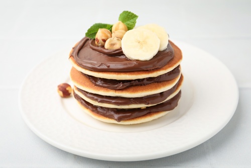Pancakes with the keto-friendly cocoa spread